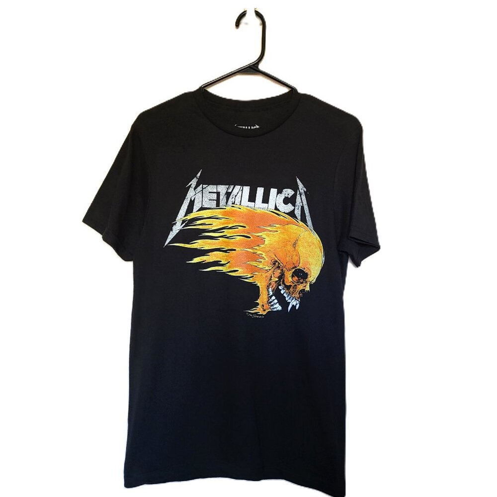 *NEW* METALLICA Pushead Flaming Skull T-Shirt Unisex Size Small